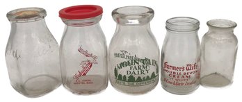 Half Pint Milk Bottles, Idlenot, Mountain Farm Dairy, WalnutHurst Dairy, Buckman's Dairy, Farmer's Wife Unmark