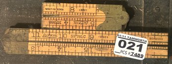 2 Pcs Vintage Lufkin Folding Measuring Sticks, Devices
