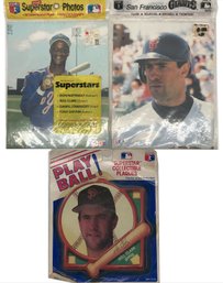 3 Unopened MLB Player Photos & Superstar Collectible Plaque