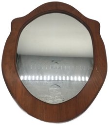 Vintage Oval Framed Wooden Mirror