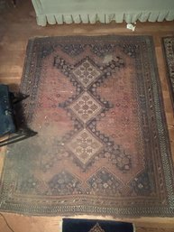 Well Worn Antique Oriental Carpet With Significant Wear To One Corner, 63' X 79