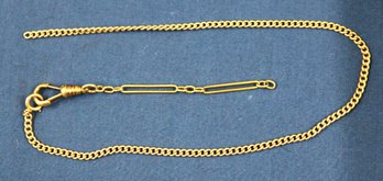 Vintage Marked 14k Gold Watch Fob Clip And Chain - 8.01 DWT
