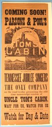 1885-1900 Era Original Broadside Advertising Parsons & Pool's Original Production Of Uncle Tom's Cabin