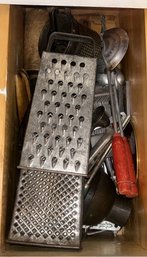 Great Collection Vintage  Kitchenware, Graters, Green & Red Handled Utensils, Chopper, Funnels & More!