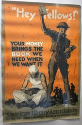 American Library Association - Original World War One Poster - 'Hey Fellows........'  Artist Sheridan