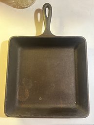 Square Cast Iron Skillet, 8 SOSK D Made In USA, 9.75' Sq X 14.5'L X 2'H