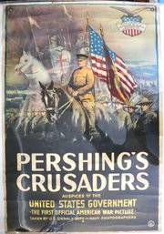 1918 World War 1 Poster - 'Pershing's Crusaders' Issued Under The Auspices Of The United States Government