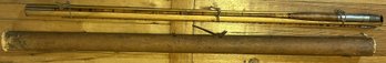 Vintage 15 Ft 5' Fly Fishing Rod In Case With Storage, Broken Down, 48' Ea Pc Plus Or Minus (Bamboo?)