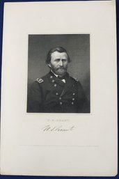 Autographed Lithograph Of Ulysses S. Grant - Civil War Hero  And Two Term U. S. President