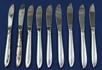 Nine (9) Pieces Of International Sterling Butter Knives In 'Silver Rhythm' Pattern - 10.04 Ozt