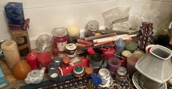 HUGE Collection Of Various Candles, Votives And Candleholders