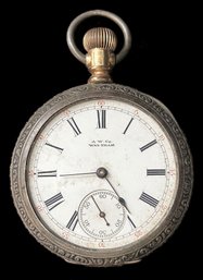 Antique Waltham Amn. Watch Co. Two-Tone Coin Silver (90 Percent) & GOld Pocket Watch, Working Condition