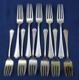Eleven (11) Sterling Forks - 5 Dinner Forks & 6 Salad Forks - By Wm. Durgin Co. Of Concord NH - WT 14.37 Ozt