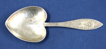 Galt & BRO Hand Hammered Sterling Silver BonBon Spoon - Heart Shaped Bowl
