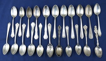 22 Pcs Lot Assorted Sterling Silver Spoons - Total Weight 16.21 Ozt