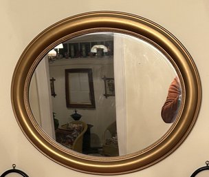 Antique Oval Gold Framed Mirror, 24' X 19.5'