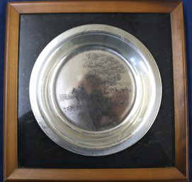 Franklin Mint 1974 James Wyeth Sterling Silver 'riding To The Hunt' 6.4 Ozt - Boxed In Frame