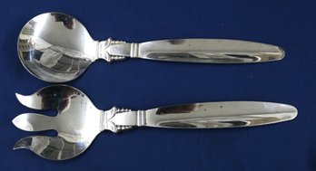 Pair Of Silver Plated Art Deco Serving Pieces - 12' Long