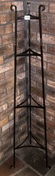 Primitive Triangular 4-Shelf  Wrought Iron Vertical Pot Rack Tower, 51.5'H, Base 13' Triangle