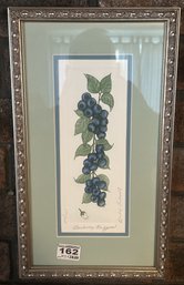 Limited Edition 552/1200 Etching 'BLUEBERRY MUFFINS' By Barbie Tidwell, 7.75' X 13.5'H, Nicely Framed