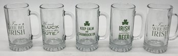Five (5) Vintage Irish Themed Beer Mugs, 3.25' Diam. X 4.74'W X 6'H