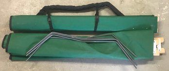 Pair Byer Wooden Framed With Metal Legs, Green Canvas Sleeping Cots, Camping, Guests
