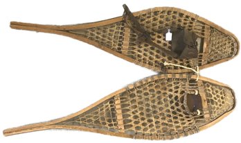 Pair Vintage Made In Canada Snow Shoes 34'L X 10'W, Perfect Camp Decoration