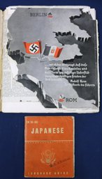 Two WW2 Related Books - Japanese Language Guide & Book In German: 'Key To Peace - Leaders Days In Italy'