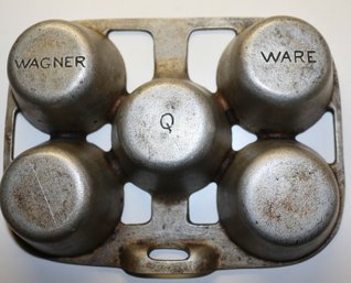 Wagner Ware Model Q Muffin Pan, 7-3/8' X 5.5' X 1.75'H