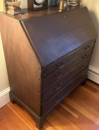 Antique 4-Drawer Slant Top, Flat Front Desk, 36' X 19' X 40'H