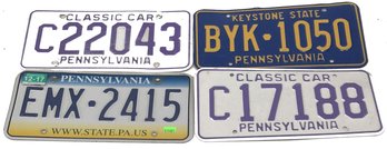 4 Pcs Automobile License Plates, Pennsylvania
