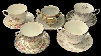 10 Pcs Great Vintage China - 5 Tea Cup & Saucer Sets