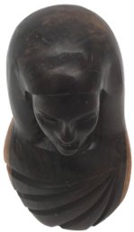 Carved Wooden Statue Of Black Madonna, Signed Jorge Luis 1995 Sancti Spiritus Cuba Talla Directa Guayacan