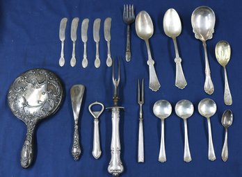 Lot Of Assorted Silver Handled Items And Silverplate
