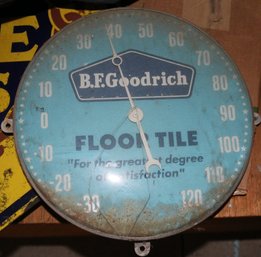Goodyear Round Wall Advertising Thermometer - Glass Is Cracked