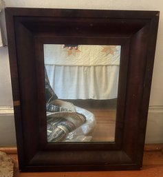 Antique Ogee Mahogany Mirror, 17' X 21'H, Damage To Veneer (See Pics)