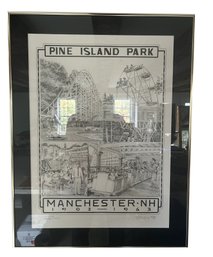 Vintage 1990 Limited Edition,  Pine Island Park Theme Park Poster Celebrating 1920-1960, Pencil Signed