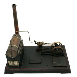 A Doll Et Cie Steam Mill - German C. 1920 With Twin Flywheels & Governor Connected To Brass Boiler