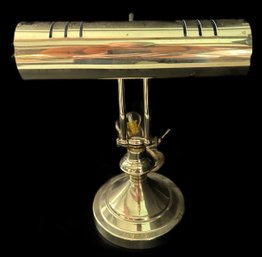 Vintage Brass Folding Adjustable Desk Lamp, 9-3/8'W X 12-3/4'H