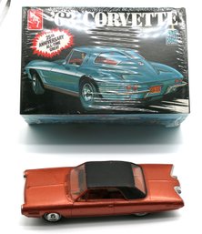 Two Model Cars - AMT 1963 Corvette Split Window Kit And Promotional Toy - Chrysler Experimental Turbine Car