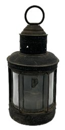Antique Pierced Tin Carriage Lantern, 4.75' X 4.25' X 10.5'H