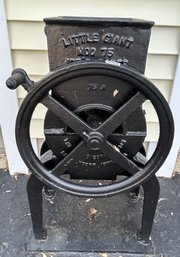 Antique Black Cast Iron Little Giant Ice Breaker/Crusher Mod 75, With Wheel 17.5' X 13' X30'