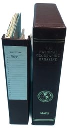 Natinal Geographic 1989 Maps Of The World In Leather Display Case