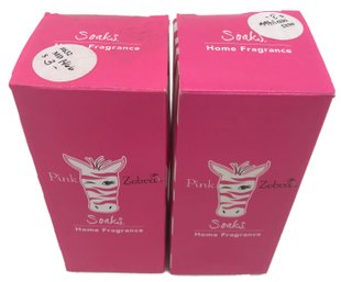 New In Box Two (2) Pink Zebra Soaks Home Fragrances, Fireside Vanilla & Morning Mist