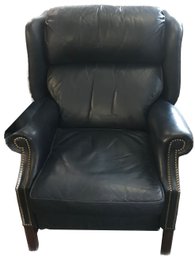 Gorgeous Blue Leather Motion Craft Recliner, Great Condition And Very Confortable