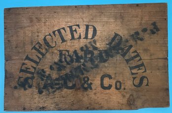 Vintage Advertising Crate End For Selected Dates FARD A.C. & Co, 12'W X 7.75'H