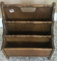 Colonial Style 3-Tiered Wooden Magazine Rack, 15' X 9' X 16.5'H