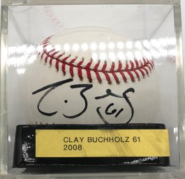 Autographed Rawlings Baseball By Clay Buchholz - 61 - 2008  - No COA