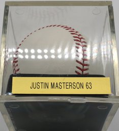 Autographed Rawlings Baseball By Justin Masterson 63  - No COA