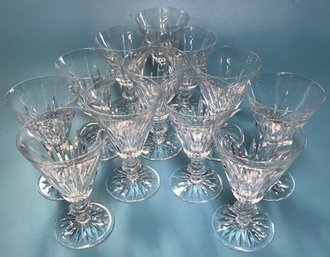 12 Pcs Vintage Waterford 'EILEEN' Claret Or White Wine Glasses, Each 3-1/8' Diam. X 5'H, RETIRED